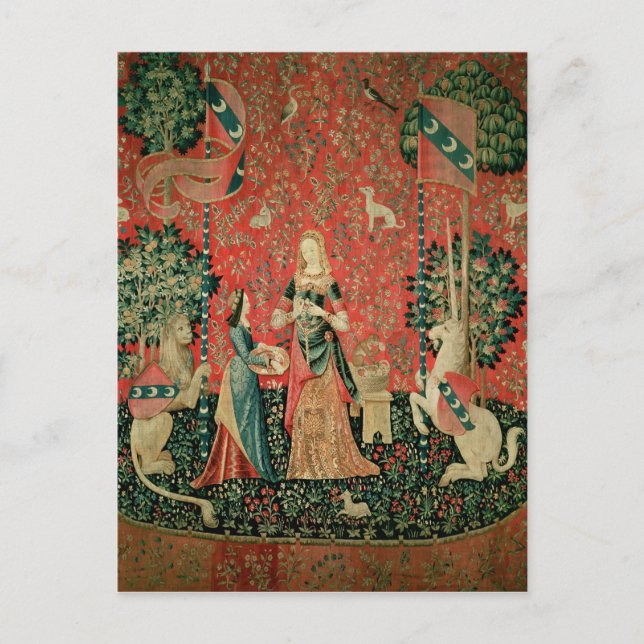 Postal La Dama y la Unicornio: 'Olor' (Anverso)