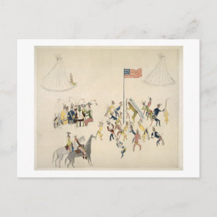 Postal La danza Shoshone sólo participó en hombres (pigme