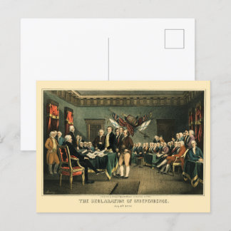 Postal La Declaración de Independencia, 1850, restaurada