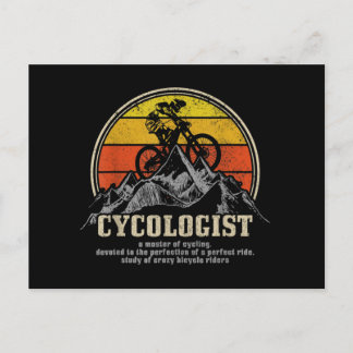 Postal La definición de cicólogo es divertida en la bicic