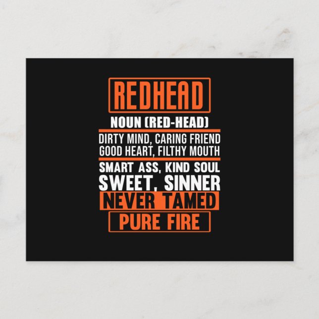 Postal La definición de pelirrojos cuece a las mujeres Ch (Anverso)