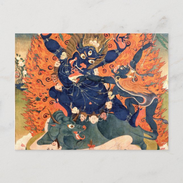 Postal La deidad budista de Yama Dharmaraja (Anverso)