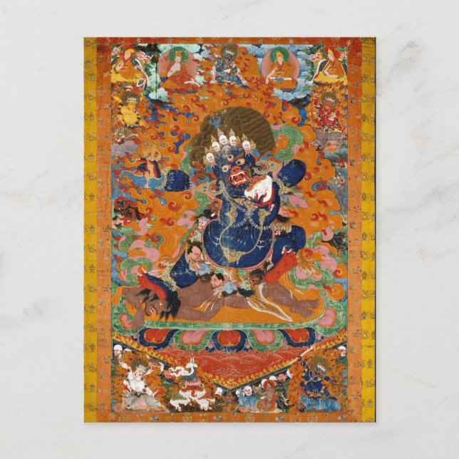 Postal La deidad budista tibetana de Yama (Anverso)
