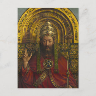 Postal La deidad se apoderó, Cristo, el retablo de Gante