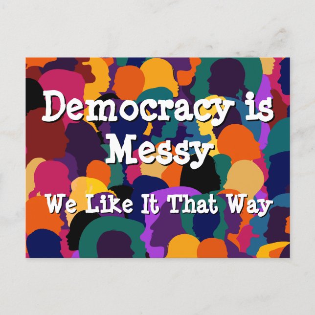 Postal La democracia es desordenada  (Anverso)