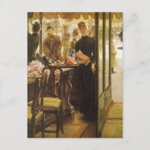 Postal La dependienta de James Tissot, Arte Fino Victoria