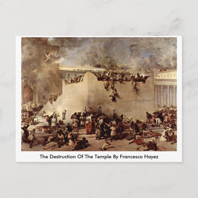 Postal La Destrucción Del Templo Por Francesco Hayez (Anverso)