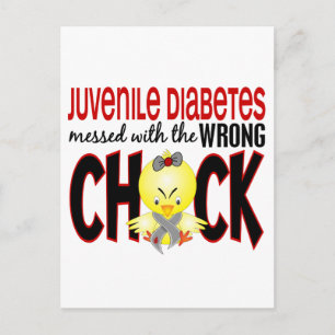 Postal La Diabetes Juvenil Enfrentada Con El Chick Equivo