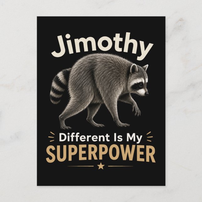 Postal La diferencia de Jimothy es mi superpoder (Anverso)