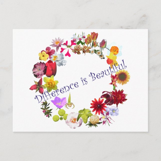 Postal La diferencia es bella (Anverso)