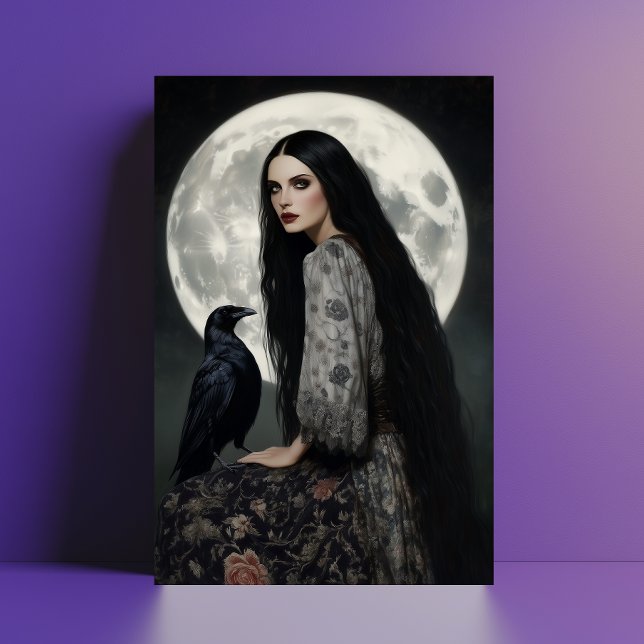 Postal La diosa de Morrigan con el arte gótico oscuro de  (Subido por el creador)