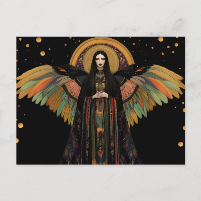 Postal La diosa de Morrigan del fortalecimiento del arte (Anverso)