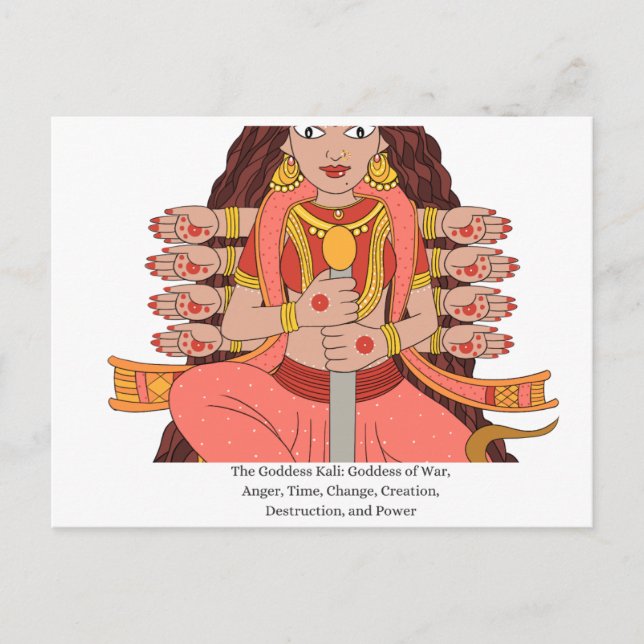 Postal La diosa Kali (Anverso)
