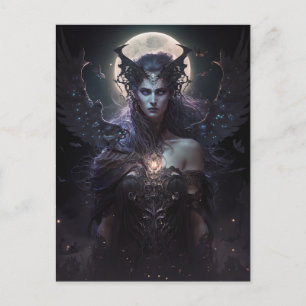 Postal La diosa oscura el arte de la reina de la fantasía