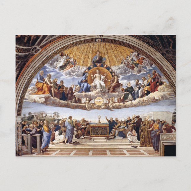 Postal La disputa de Raphael Postcard (Anverso)
