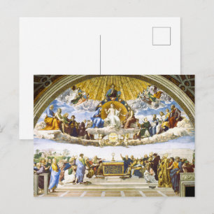 Postal La disputa del Santo Sacramento de Rafael Arte