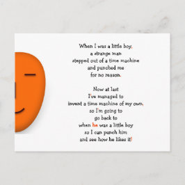 Postal La divertida máquina del tiempo del niño nunca ter
