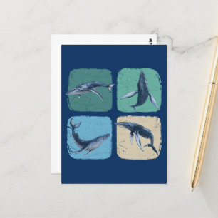 Postal La divertida observación de ballenas jorobadas