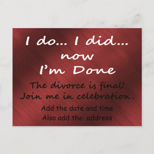 Postal La Divorcio es Definitiva (Anverso)