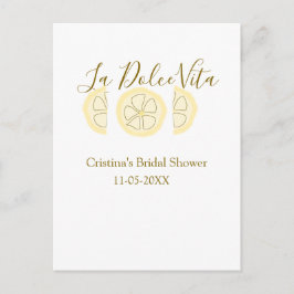 Postal La Dolce Vita yellow lemon bridal shower pastel bo