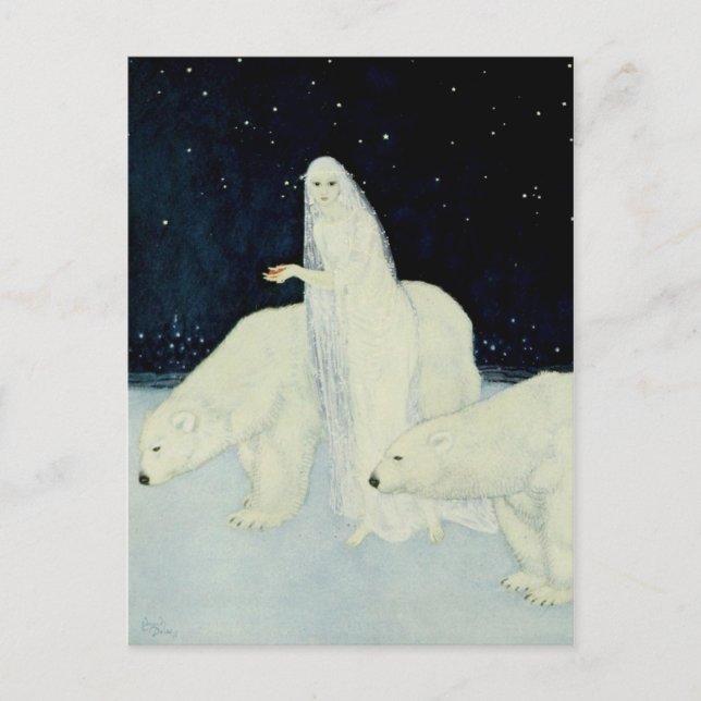 Postal La doncella de nieve se rompe el corazón (Anverso)