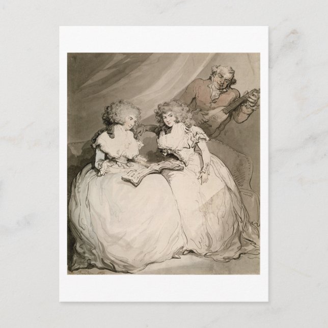 Postal La duquesa de Devonshire y su hermana, el primo (Anverso)