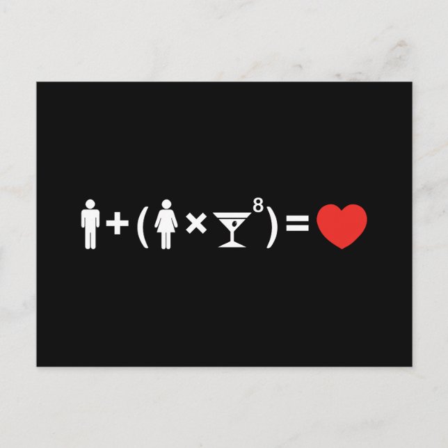Postal La ecuación del amor para las mujeres (Anverso)