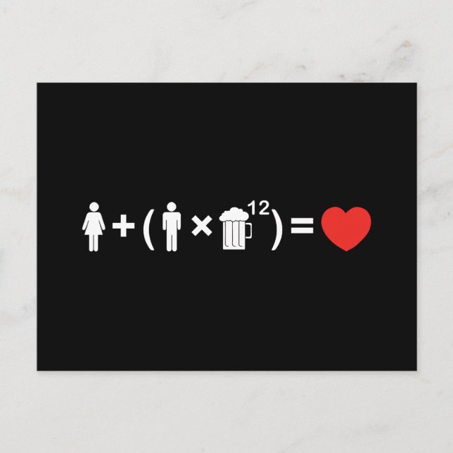 Postal La ecuación del amor para los hombres (Anverso)