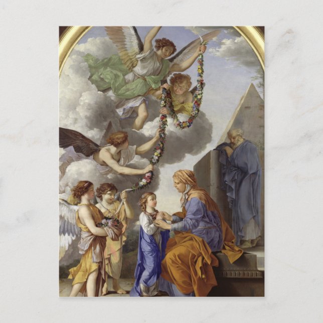 Postal La educación de la Virgen (Anverso)