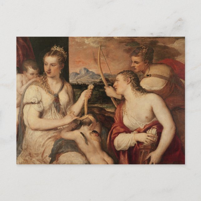 Postal La educación del cupido, c.1565 (Anverso)