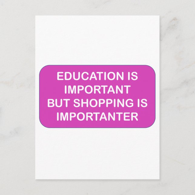 Postal La educación es importación Las compras son import (Anverso)