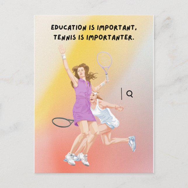 Postal La educación es importante pero el tenis es más di (Anverso)