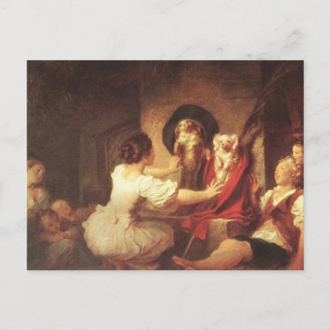 Postal La educación es todo por Jean Honore Fragonard P (Anverso)