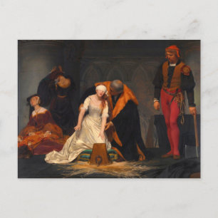 Postal La ejecución Dama Jane Grey Paul Delaroche 1833