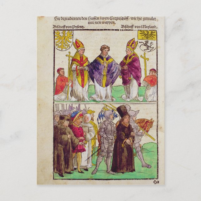 Postal La ejecución de Jan Hus (Anverso)