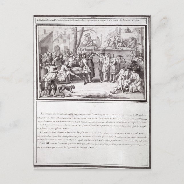 Postal La elección de la milicia (Anverso)