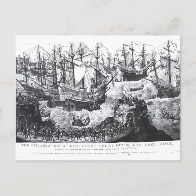 Postal La embarcación de Enrique VIII en Dover (Anverso)