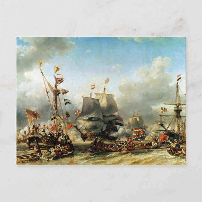 Postal La Embarcación de Ruyter y William de Witt (Anverso)