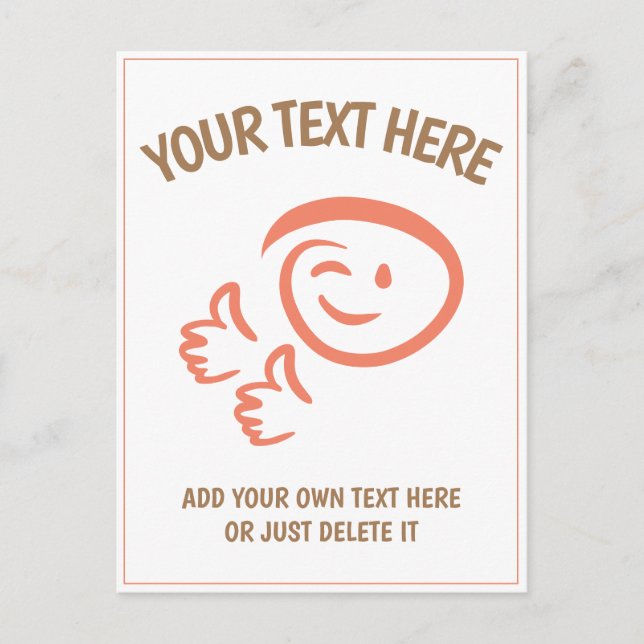 Postal La Emoji Winking Se Enfrenta A Dos Pulgares Arriba (Anverso)