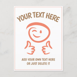 Postal La Emoji Winking Se Enfrenta A Dos Pulgares Arriba