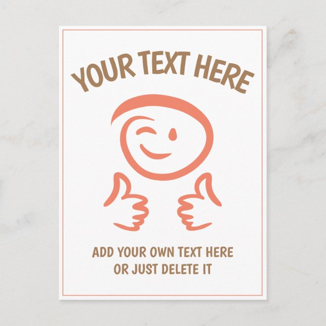 Postal La Emoji Winking Se Enfrenta A Dos Pulgares Arriba (Anverso)