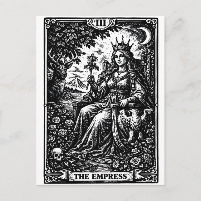 Postal La Emperatriz — BurnsInHell Tarot III (Anverso)