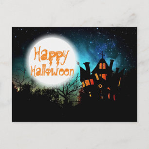 Postal La encantadora casa de Halloween