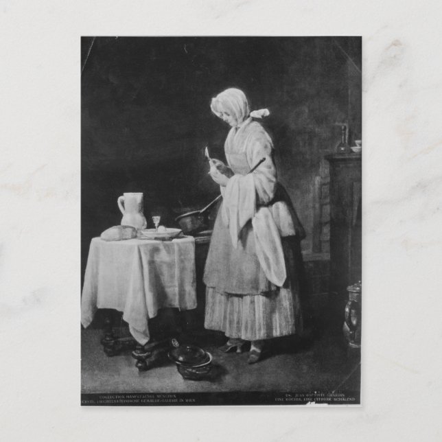 Postal La enfermera atenta, c.1738 (Anverso)