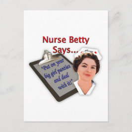 Postal La enfermera Betty dice: "Ponte tus bragas grandes