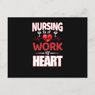 Postal La enfermería es un trabajo del corazón - apreciac