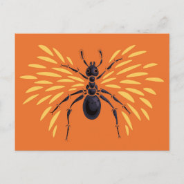 Postal La entomología del Naranja de Lover Fiery Ant Art
