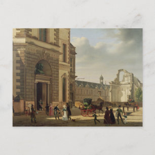 Postal La entrada al Museo del Louvre y a la catedral de 