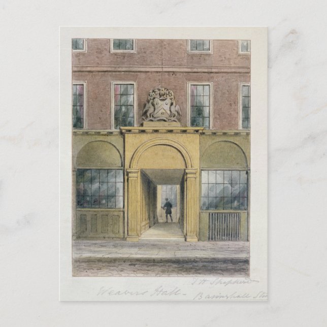 Postal La entrada al Salón de los tejedores, 1854 (Anverso)