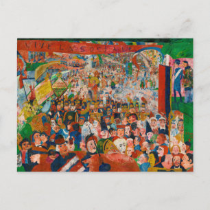 Postal La entrada de Cristo en Bruselas en 1889